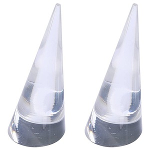 2 Pack Solid Clear Acrylic Cone Finger Ring Jewellery Display Stand Holder Bulk Transparent Perspex for Rings Earrings Body Jewelry