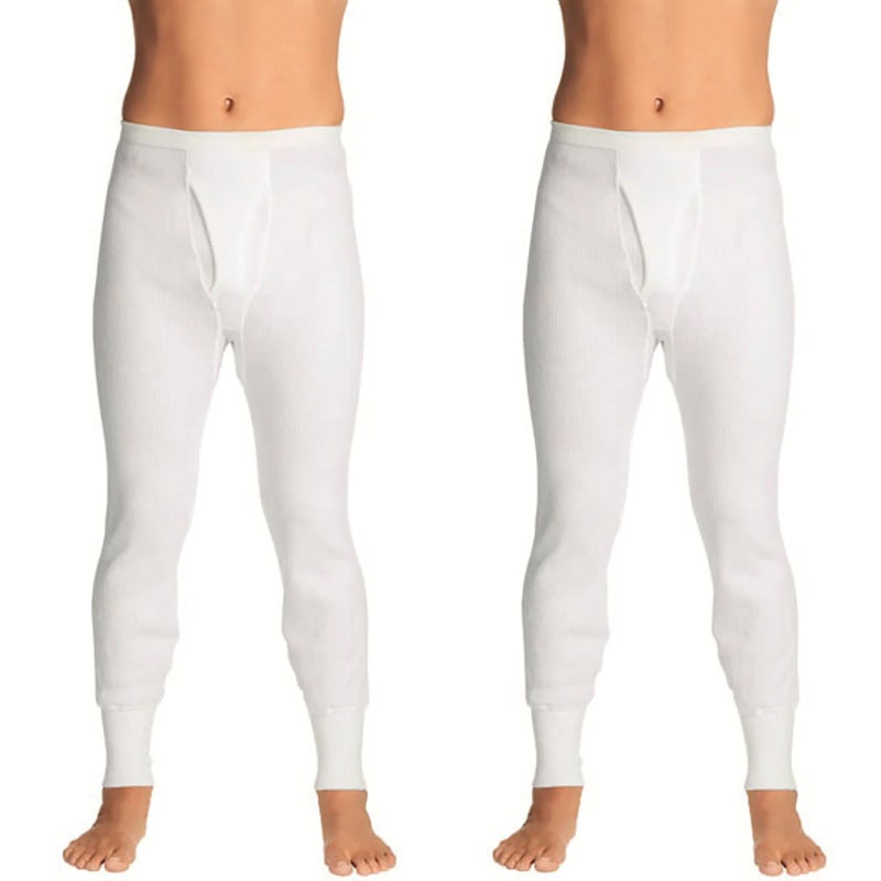 Buy 2x Holeproof Aircel Thermal Mens White Long Johns Sleep Pants ...