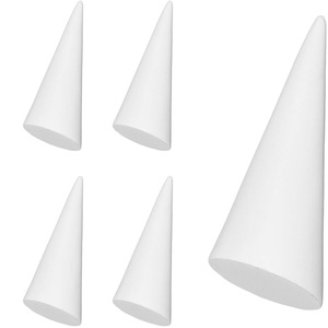 5 Pack Solid White Acrylic Cone Finger Ring Jewellery Display Stand Holder Bulk Perspex for Rings Earrings Body Jewelry