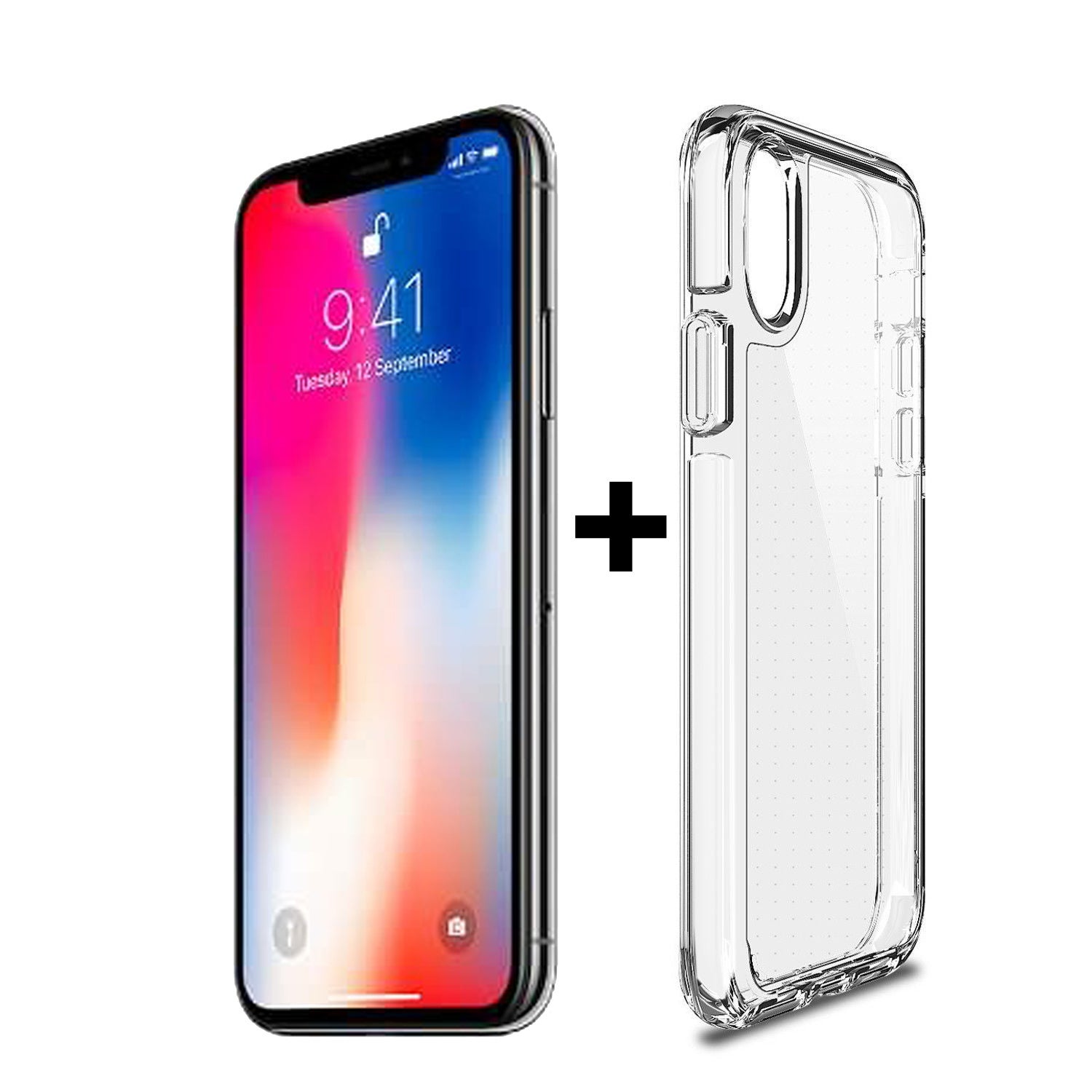 Apple iPhone X Xs clear case cover and 4H anti-scratch front screen protector
