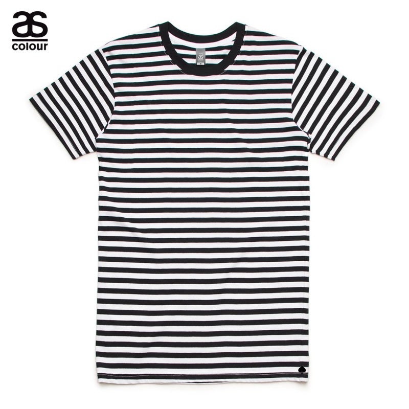 Buy AS Colour ASColour Print Mens Blank Plain Staple Black Stripe T ...