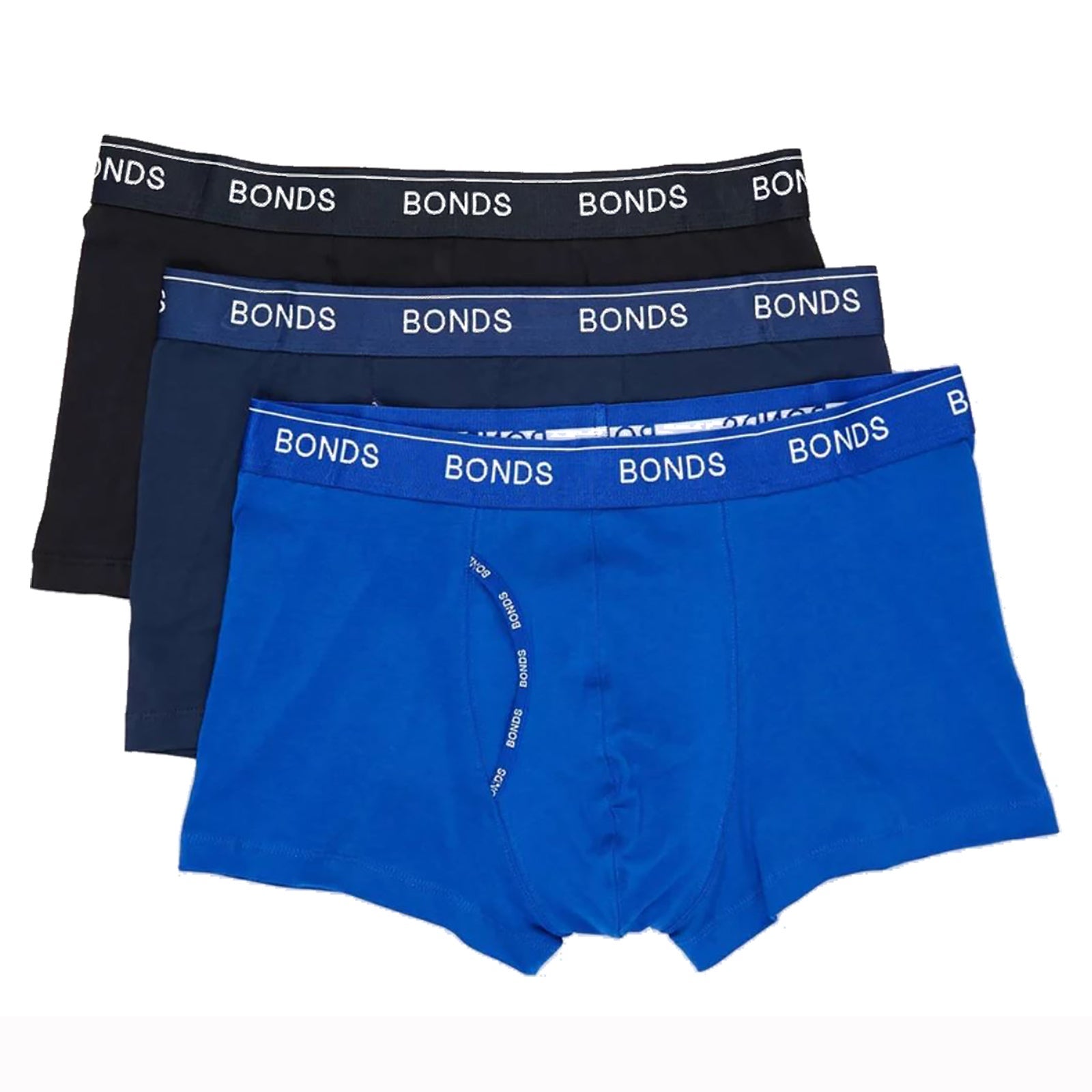 Bonds 3 Pack Mens Guyfront Trunks Briefs Boxer Short Comfy Blue Undies Underwear MY963A 24K