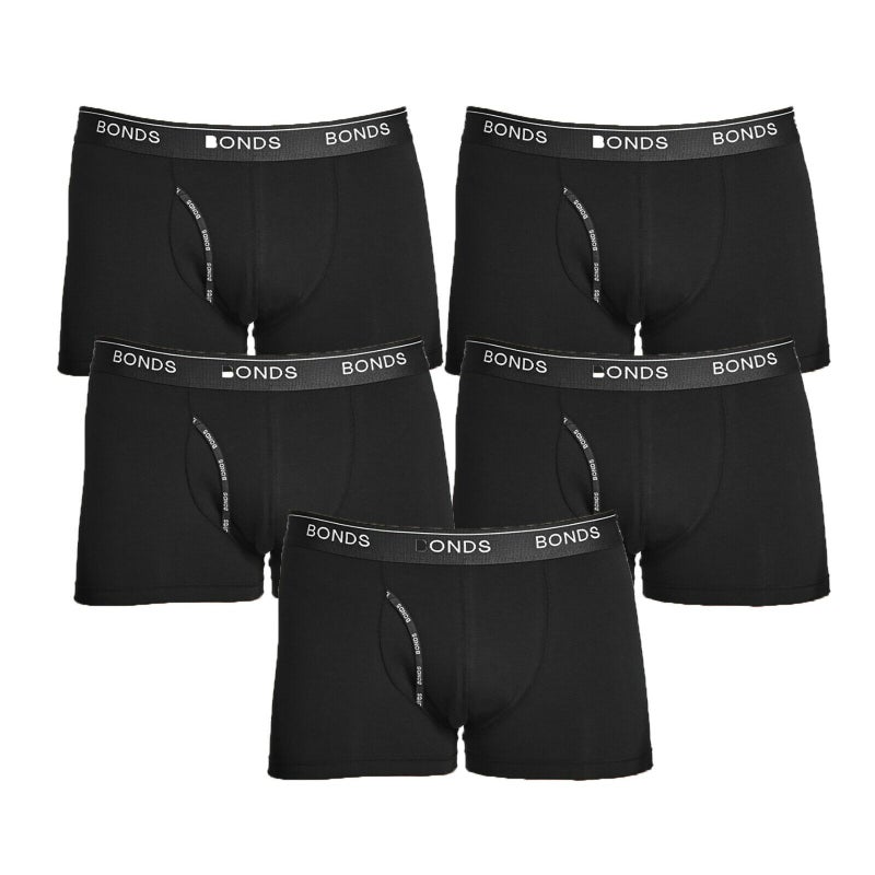 Buy Bonds 5 Pack Black Mens Guyfront Trunks Briefs Boxer Shorts Comfy ...