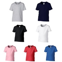 Cotton T-Shirt Basic Blank Plain Tee Top for Baby Toddler Youth Kids Boy Girl