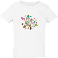 Happy Cute Easter Colourful Egg Tree White Kids Boys Girls T Shirt Tee Top