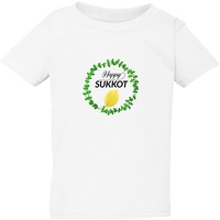 Jewish Happy Sukkot Sukkoth Holiday White Kids Boys Girls T Shirt Tee Top