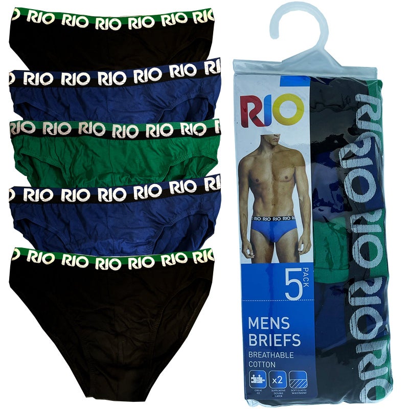Rio 2 Pack Favourites Trunks Cotton Stretch Mens Briefs Boxer