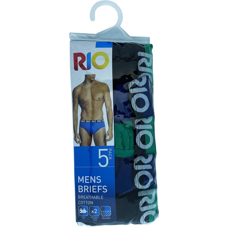 Buy Rio 5 Pack Men Cotton Briefs Trunk Underwear Undies Bulk  Blue/Green/Black MZNZ5W - MyDeal