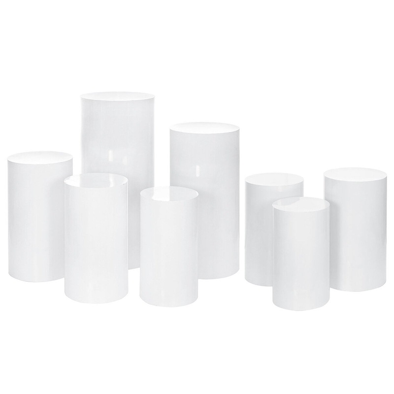 Buy Round Cylinder Plinth Pedestal Cake Dessert Display Stand Wedding Decor White Large MyDeal