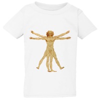 The Vitruvian Man Leonardo Da Vinci White T-Shirt Tee Baby Toddler Kids Boy Girl