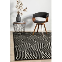 Rug Culture Black & Natural Luxury Textured Rug