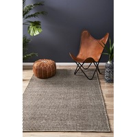1x Rug Culture Brown Handmade Felted Wool Scandi Flatwoven Rug