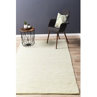 Abode Rug Culture Green & White Handmade Felted Wool Scandi Rug