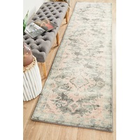 Abode Rug Culture Grey & Dusty Pink Vintage Look Bohemian Runner Rug