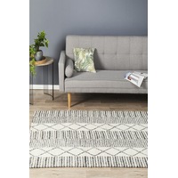 1x Rug Culture Grey Handmade New Zealand Wool Blend Scandi Flatwoven Rug