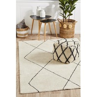 Abode Rug Culture Ivory & Charcoal Super Soft Moroccan Look Rug
