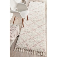 Rug Culture Ivory & Pastel Geometric Modern Shag Rug