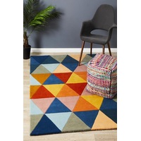 Rug Culture Multi Handmade High Quality Wool Geo Harlequin Rug