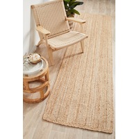 1x Rug Culture Natural Hand Braided Jute Runner Rug