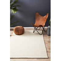 1x Rug Culture Neutral Handmade Felted Wool Scandi Flatwoven Rug