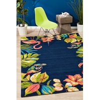 Rug Culture Multi Handmade Upcycled Flamingo Waterproof Rug