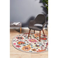 Rug Culture Multi Wildflower Vintage Look Round Rug