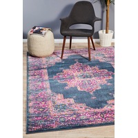 Rug Culture Navy & Fuschia Oriental Vintage Look Rug