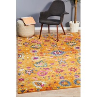 Rug Culture Rust & Multi Floral Field Vintage Look Rug