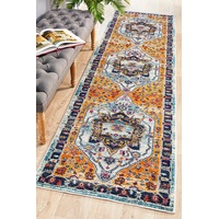 1 Abode Rug Culture Rust & Navy Tulip Vintage Look Runner Rug