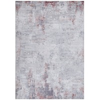 Rug Culture Silver & Blush Silk Look Printed Rug