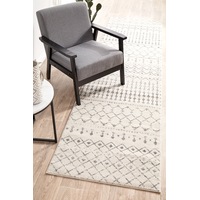 Abode Rug Culture Silver & Off White Geometric Durable Runner Rug