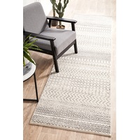 Abode Rug Culture Silver & Off White Vintage Look Durable Runner Rug