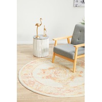 Abode Rug Culture Yellow & Orange Vintage Look Bohemian Round Rug