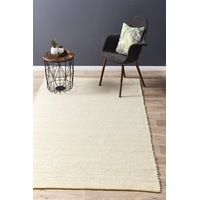 Abode Rug Culture Yellow & White Handmade Felted Wool Scandi Rug