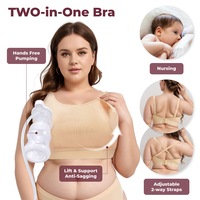 Hands Free Pumping Bra Wearable Pumping & Nursing Bra, Adjustable Breast-Pumps Holding Bra for Breastfeeding and Pumping