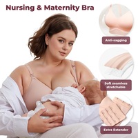Maternity Nursing Bras for Breastfeeding Comfort Seamless Wirefree Pregnancy Bras S-XXL with Bra Extenders, Pregnancy Sleeping Bralette
