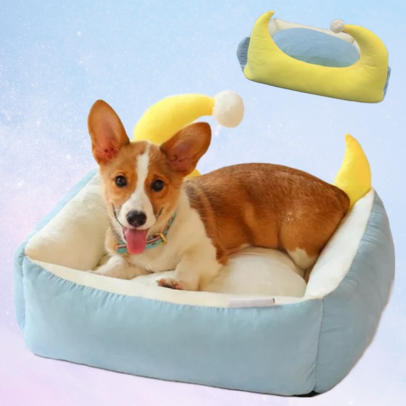 Buy Pet Bed Moon Beds Dog Cat Soft Comfy Sleeping Calming Cave Cushion