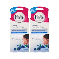 2 x Veet Easy-Gel Face Wax Strips 20pk