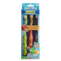 Firefly Angry Birds 3 Pack Soft Suction Cup Stand Toothbrushes