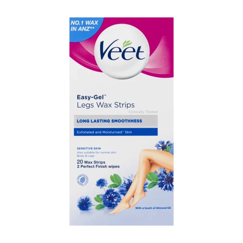 Buy Veet Wax Strips Sensitive Skin Vitamin E & Almond Oil 20pk - MyDeal