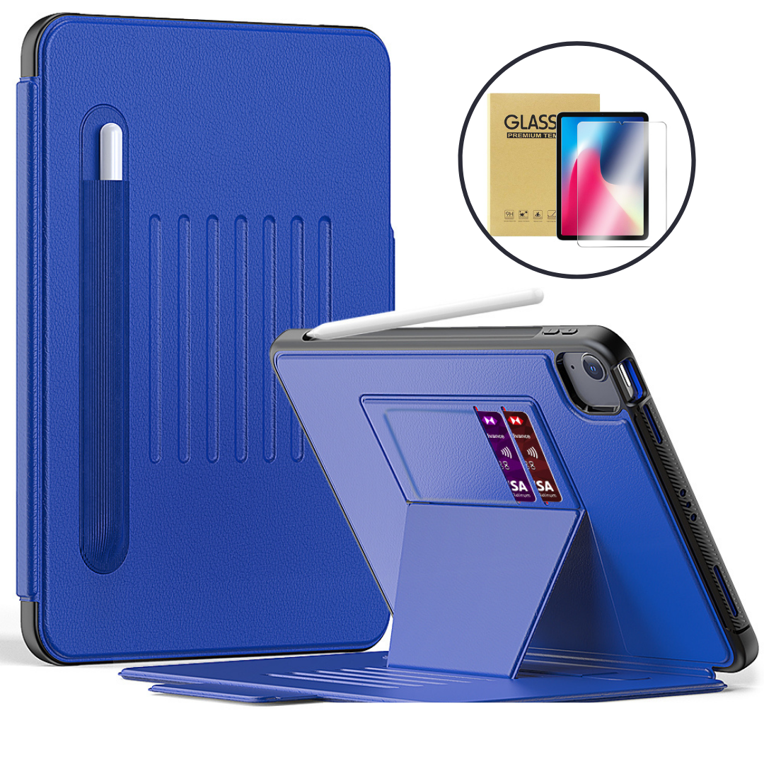 StylePro, combo, iPad 7th, 8th, 9th, 10.2 smart folio business case + screen protector, blue