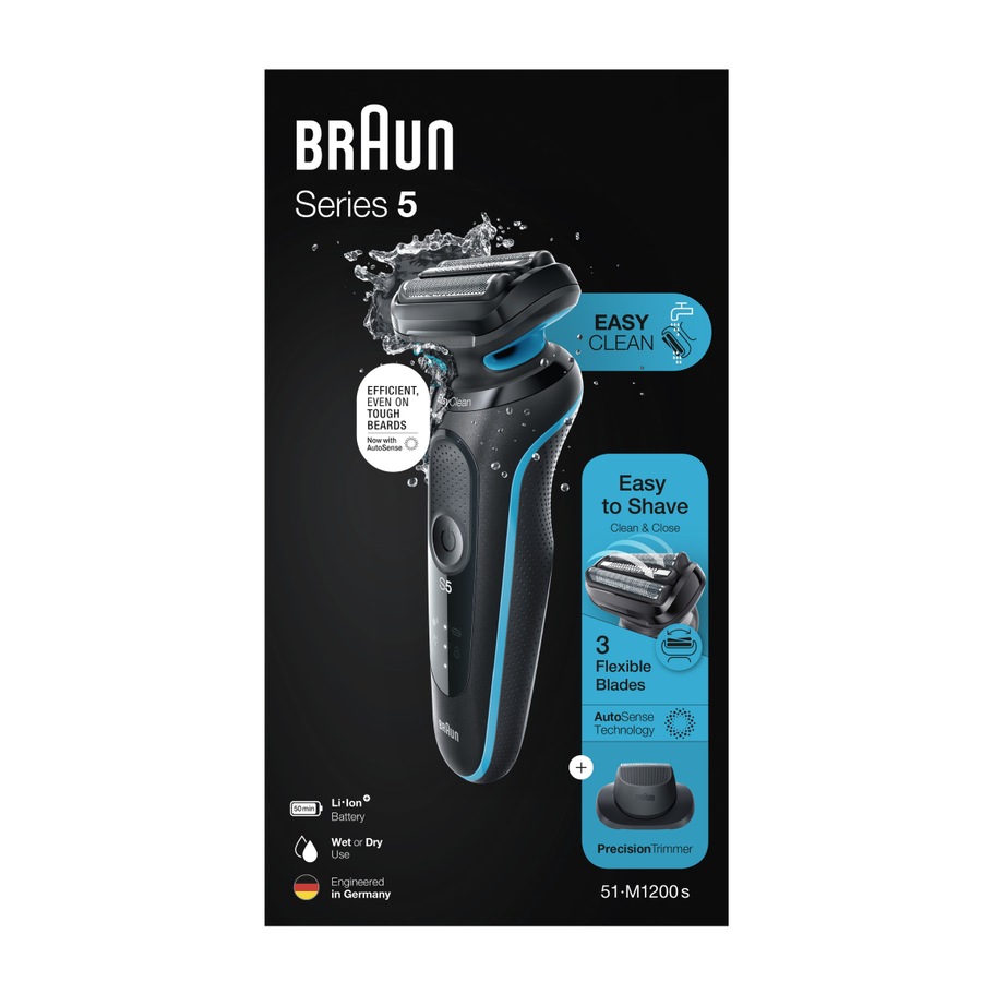 Braun Series 5 Easy Rinse Electric Shaver With Precision Trimmer Head
