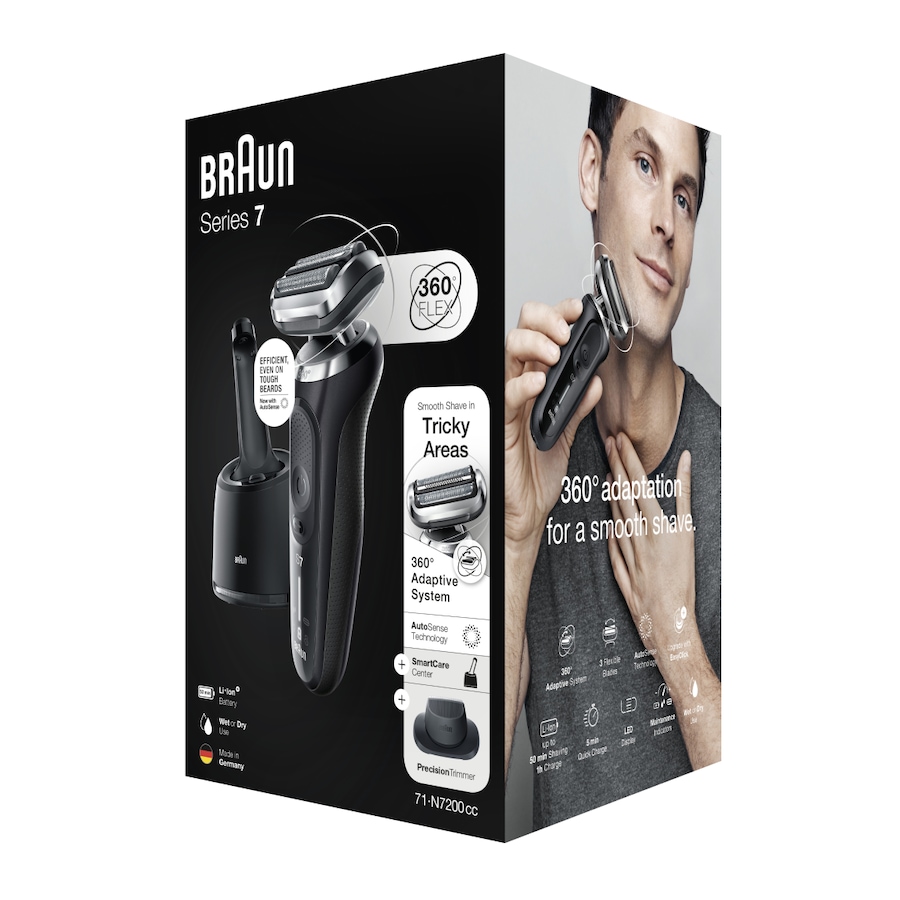 Braun Series 7 Wet & Dry Electric Shaver With Precision Trimmer Head & Clean & Charge Station