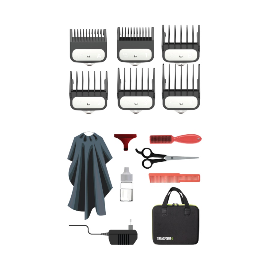 Transform-U Stainless Steel Barber Hair Clipper