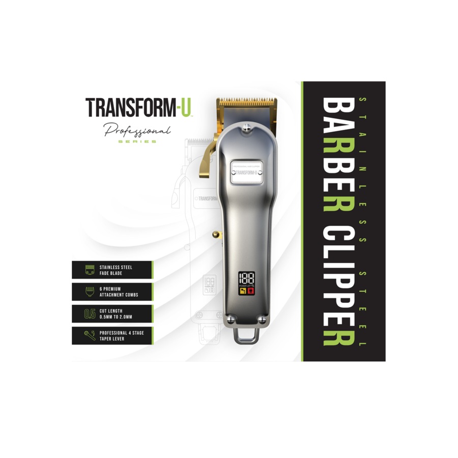 Transform-U Stainless Steel Barber Hair Clipper