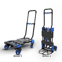 Aluminium Trolley Cart 70-137KG Foldable 2-In-1 Design Adjustable AU 4 wheel cart (Capacity 137kg), 2 wheel dolly (Capacity 70kg)