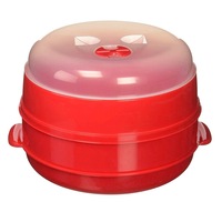 2 Tier Steamer Microwave Steamer Double Layer Cooking Meals Kitchen AU Stock