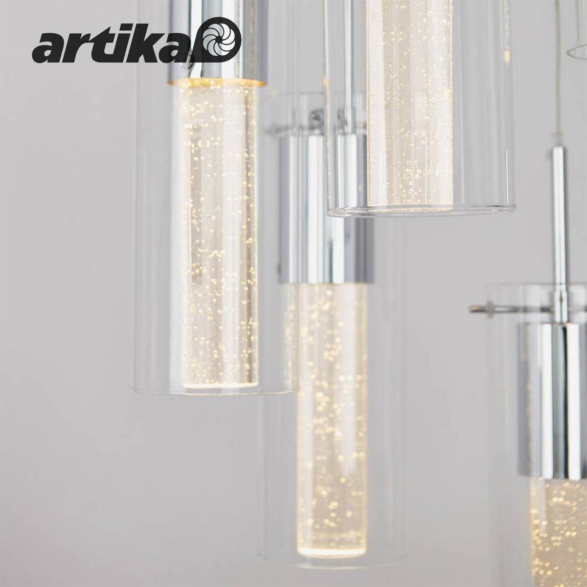 Buy Artika Champagne Glow 5 Cylinder LED Pendant Light Fixture