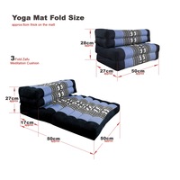 Fold Out Cushion Yoga Mat Thai 3-Fold Zafu Meditation Cushion 100% Kapok