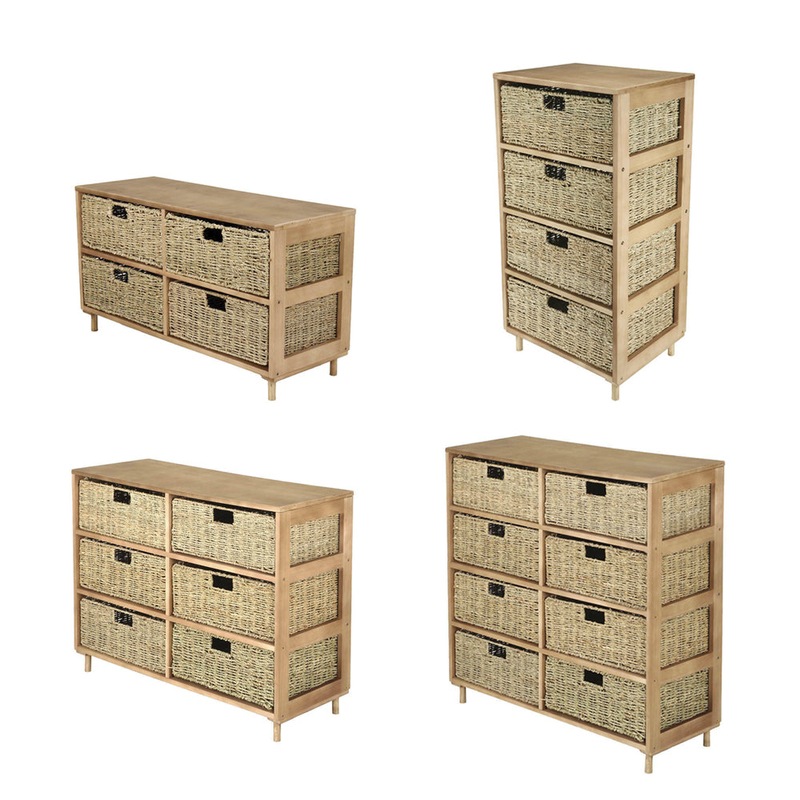 Buy Home Master Natural Seagrass Wooden Storage Chest Stylish 4 6 8